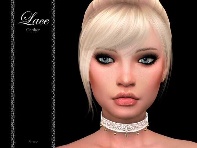 Sims 4 Lace Choker by Suzue at TSR