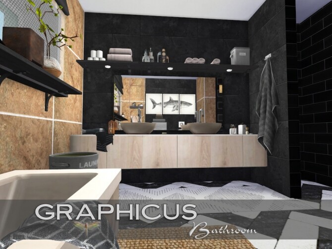 Sims 4 Graphicus Bathroom by fredbrenny at TSR