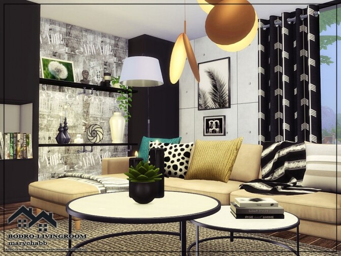 Sims 4 BODRO Livingroom by marychabb at TSR