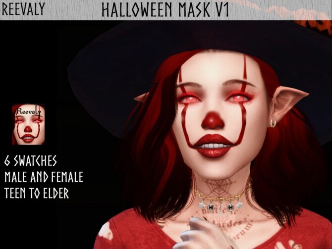 Sims 4 Halloween Mask V1 by Reevaly at TSR