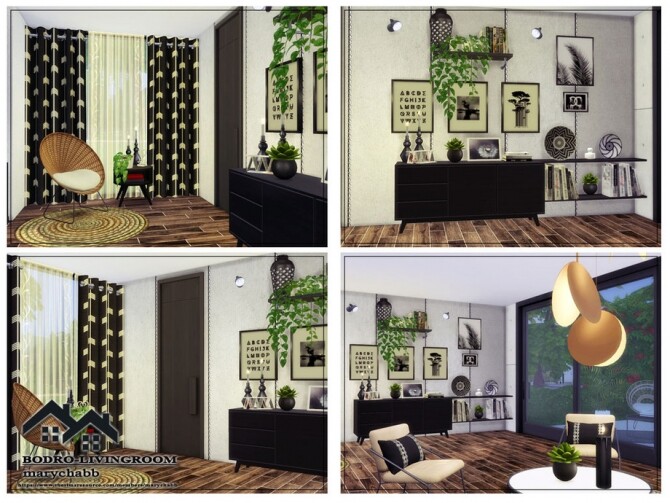 Sims 4 BODRO Livingroom by marychabb at TSR