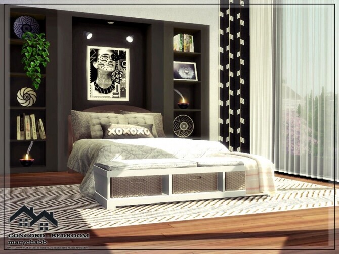 Sims 4 CONCORD Bedroom by marychabb at TSR