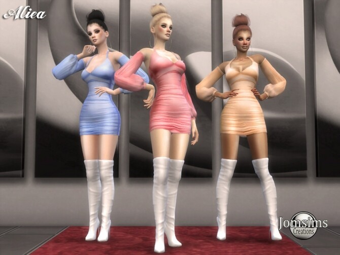 Sims 4 Aliea dress by  jomsims at TSR