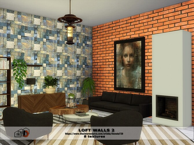 Sims 4 Loft walls 2 by Danuta720 at TSR
