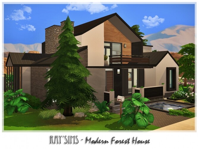 Sims 4 Modern Forest House by Ray Sims at TSR