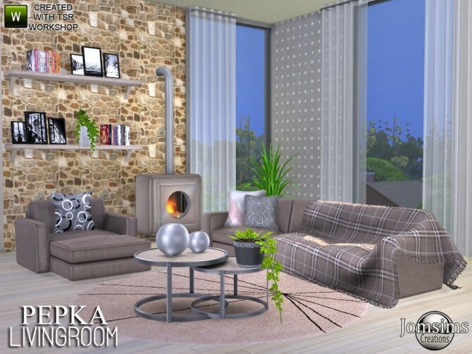 Sims 4 Pepka livingroom by jomsims at TSR