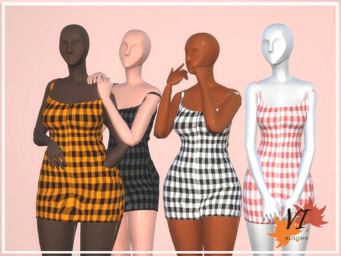 Sims 4 Dress II Autumn VI by Viy Sims at TSR