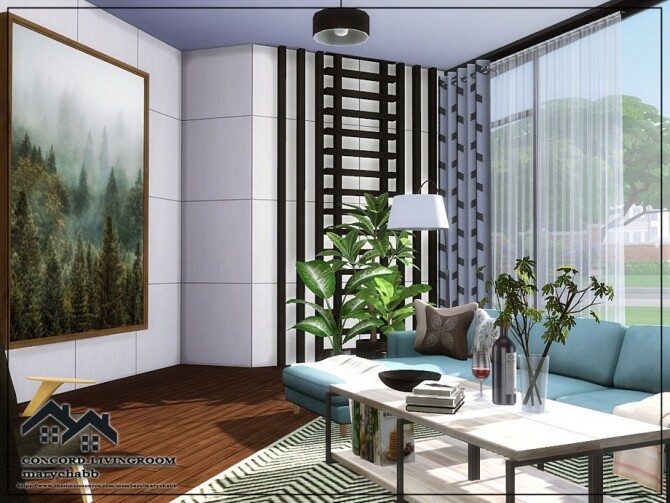 Sims 4 CONCORD Living Room by marychabb at TSR