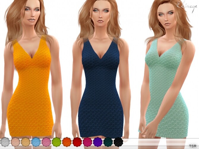 Sims 4 Sleeveless Knit Dress by ekinege at TSR