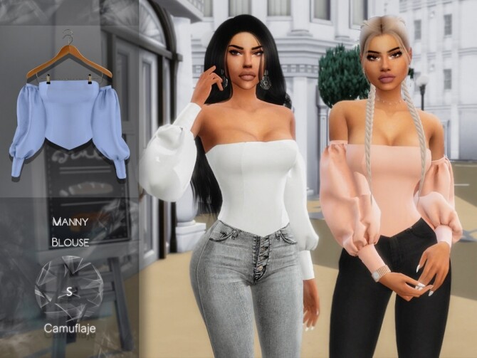 Sims 4 Manny Blouse by Camuflaje at TSR