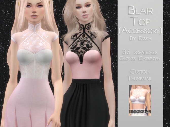 Sims 4 Blair Top (Accessory) by Dissia at TSR