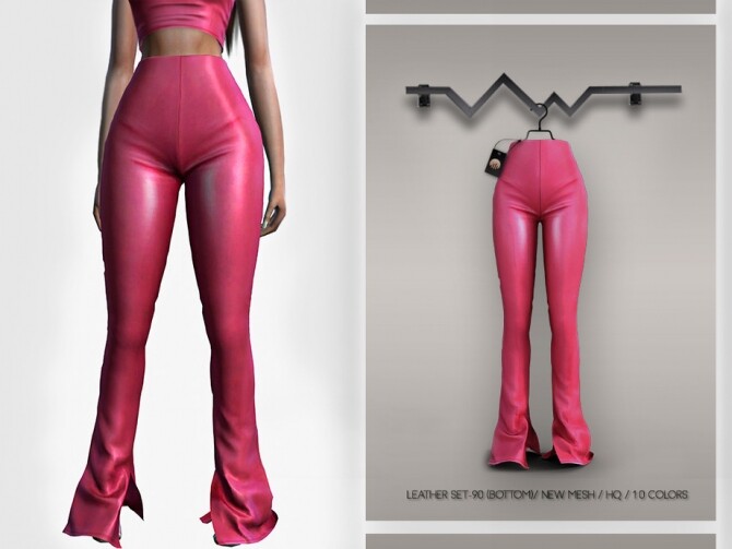 Sims 4 Leather SET 90 pants BD342 by busra tr at TSR