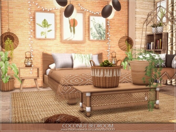 Sims 4 Coconut Bedroom by MychQQQ at TSR