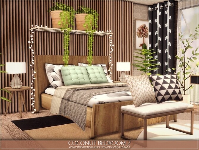 Sims 4 Coconut Bedroom 2 by MychQQQ at TSR