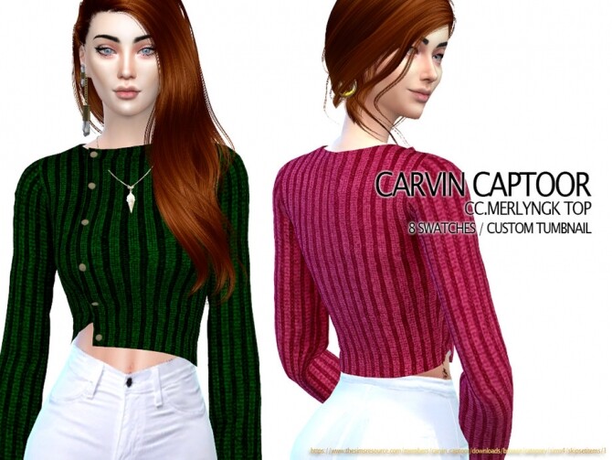 Sims 4 MerlynGK Top by carvin captoor at TSR