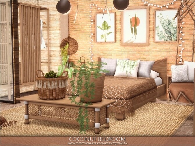 Sims 4 Coconut Bedroom by MychQQQ at TSR