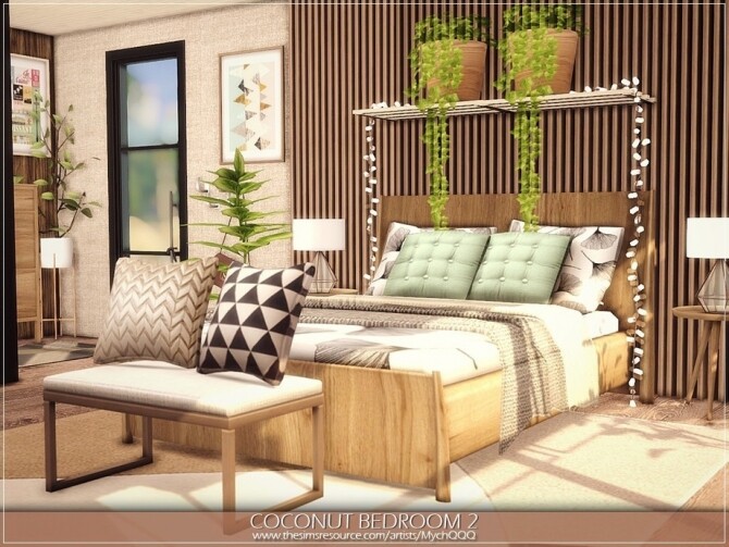 Sims 4 Coconut Bedroom 2 by MychQQQ at TSR