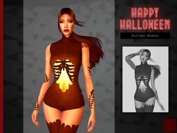 Sims 4 Autumn Woman Halloween VI outfit by Viy Sims at TSR