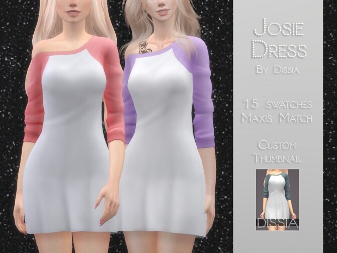 Sims 4 Josie Dress by Dissia at TSR