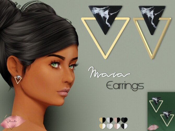 Sims 4 Maia Earrings by Shanti at TSR