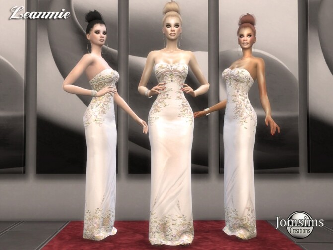 Sims 4 Leanmie dress by jomsims at TSR