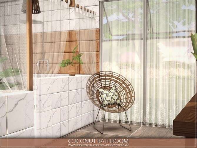 Sims 4 Coconut Bathroom by MychQQQ at TSR