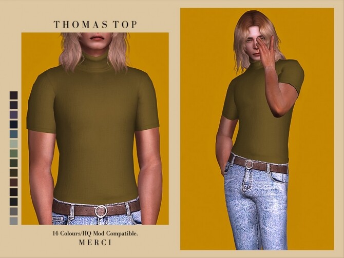 Sims 4 Thomas Top by Merci at TSR