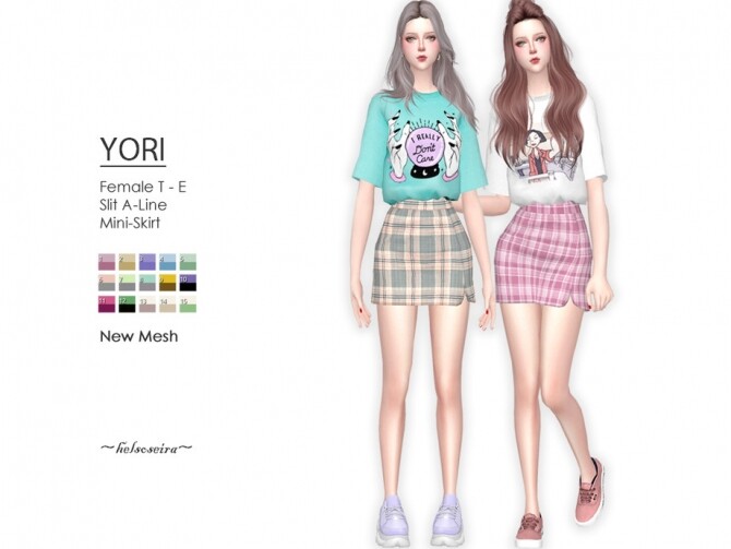 Sims 4 YORI Mini Skirt by Helsoseira at TSR