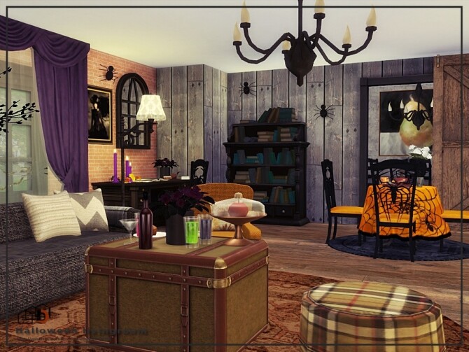 Sims 4 Halloween livingroom by Danuta720 at TSR
