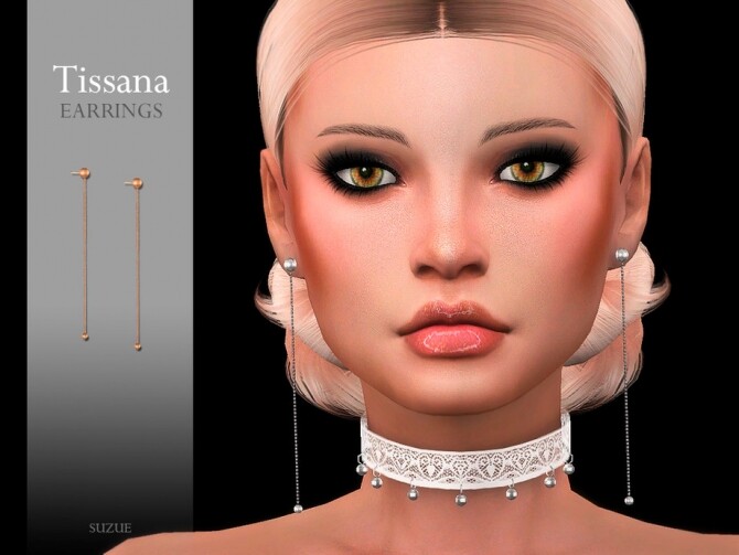 Sims 4 Tisssana Earrings by Suzue at TSR