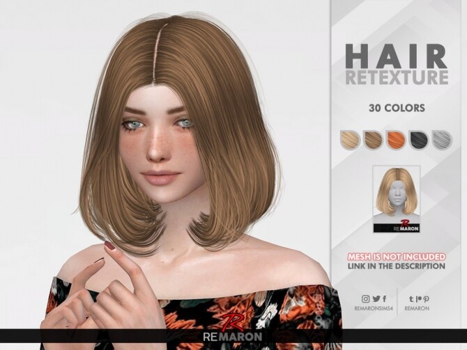 Sims 4 Emerald Hair Retexture by remaron at TSR