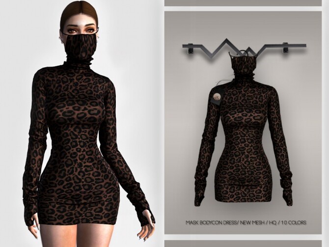 Sims 4 Mask Bodycon Dress BD335 by busra tr at TSR