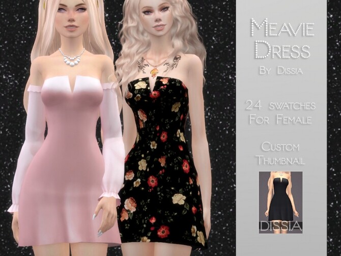 Sims 4 Meavie Dress by Dissia at TSR