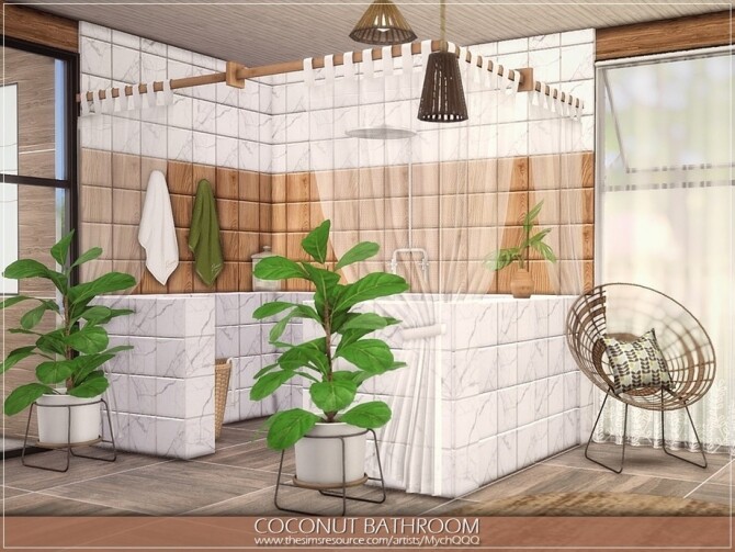 Sims 4 Coconut Bathroom by MychQQQ at TSR
