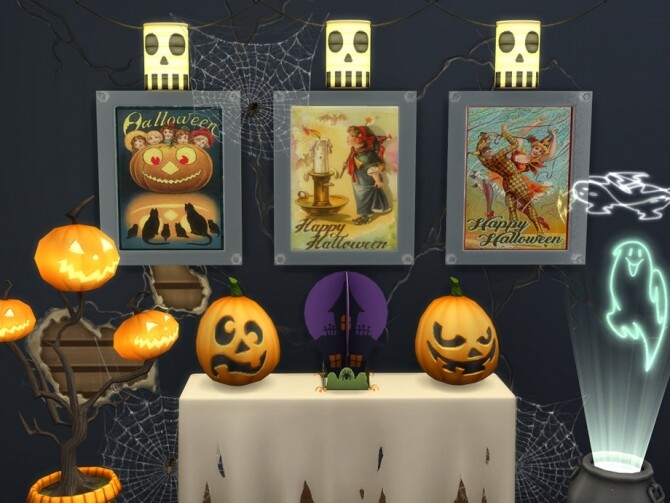 Sims 4 Vintage Halloween Prints Set by spitzmagic at TSR