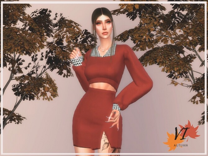 Sims 4 Skirt I Autumn VI by Viy Sims at TSR