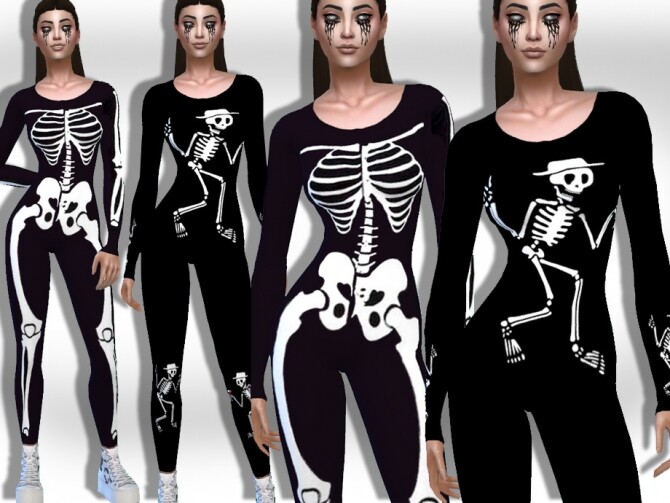 Sims 4 Skeleton Halloween Costumes by Saliwa at TSR
