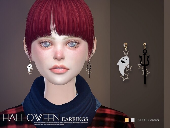 Sims 4 Halloween earrings 202029 by S Club LL at TSR