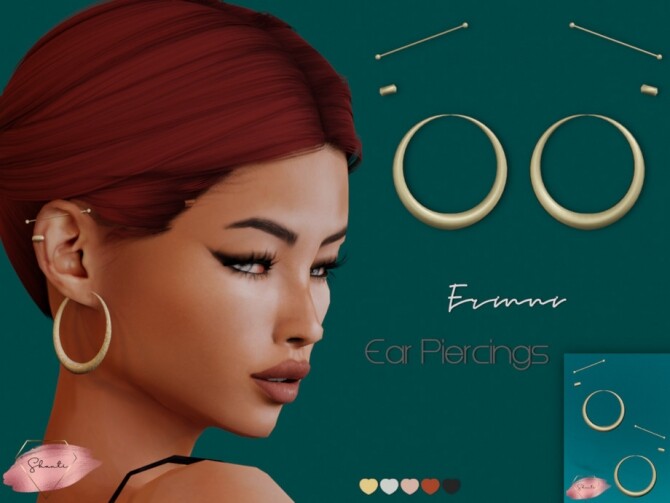 Sims 4 Erinni Ear Piercings by Shanti at TSR