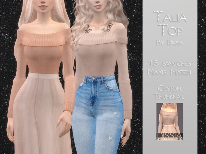 Sims 4 Talia Top by Dissia at TSR