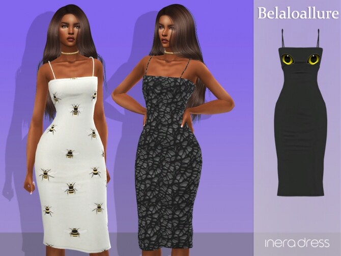 Sims 4 Belaloallure Inera dress by belal1997 at TSR
