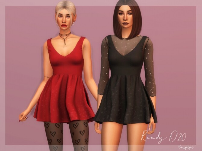Sims 4 Sleeveless Dress DR359 by laupipi at TSR