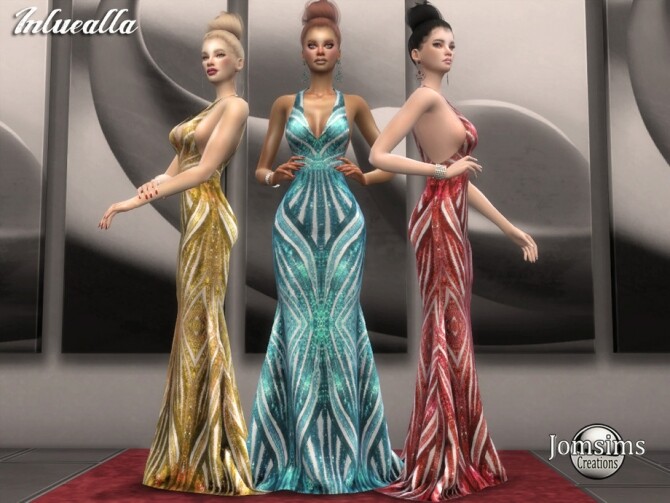 Sims 4 Inluealla dress by  jomsims at TSR