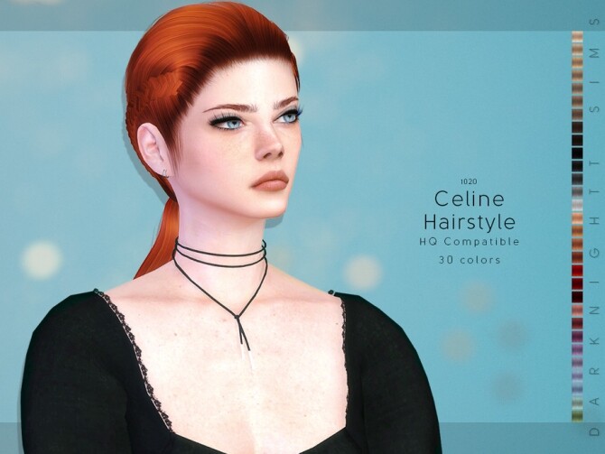 Sims 4 Celine Hairstyle by DarkNighTt at TSR