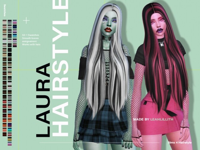 Sims 4 Laura Hairstyle by Leah Lillith at TSR