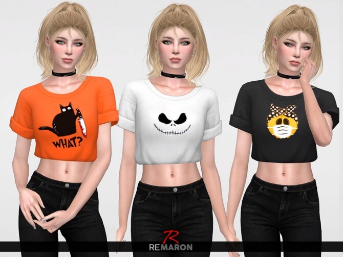 Sims 4 Halloween Shirt for Women 01 by remaron at TSR