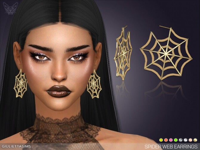 Sims 4 Spider Web Earrings by feyona at TSR