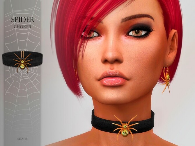Sims 4 Spider Choker by Suzue at    select a Sites   