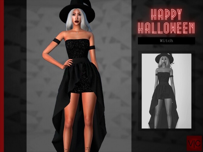 Sims 4 Witch Halloween VI outfit by Viy Sims at TSR