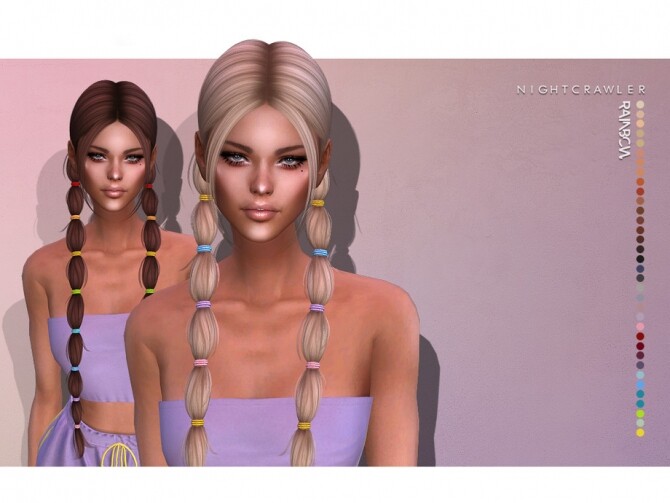 Sims 4 Rainbow hair by Nightcrawler Sims at TSR